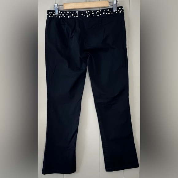 VTG Y2K Paris Blues Studded Waist Boot Cut Black Jeans Pants Jr Size 9 - Picture 3 of 11
